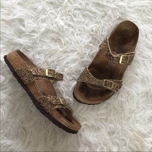 Birkenstock Birkis Bronze Glitter Tahiti Sandals